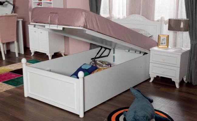 Stanza dei bambini in legno Camera da letto degli adolescenti Letto Comodino Design moderno Mobili Nuovi 2 pezzi.