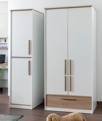 Set camera da letto moderna per ragazzi composta da letto, comodino, libreria, scrivania, camera da letto 5 pezzi.