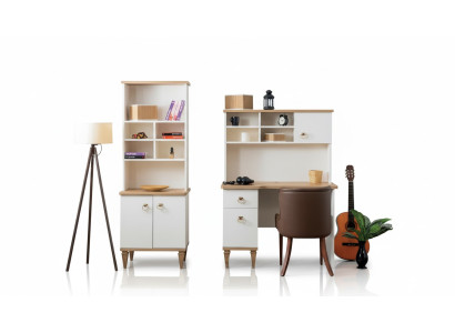 Büro Set Scrivania Beige Libreria Scrivanie Scrivania Design 2 pz. Nuovo