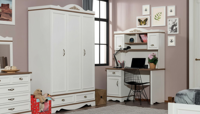 Armadio guardaroba di lusso Armadio classico Mobili in legno Camere da letto Armadi Bianco