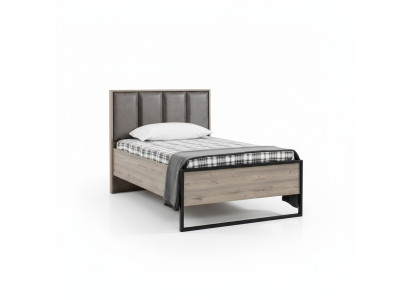 Letto loft design per camera da letto con testiera imbottita in legno, nuovo telaio letto.