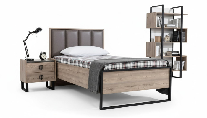 Comodino Loft marrone Design moderno Tavolino Tavolo Camera da letto Tavoli Nuovo
