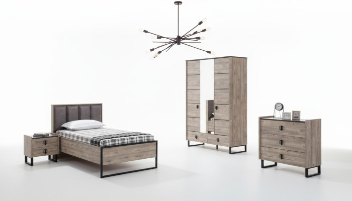 Set camera da letto per bambini Letto comodino Armadio Cassettiera Camera da letto Nuovo