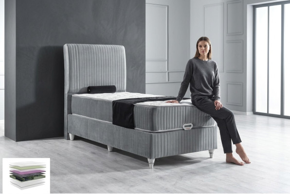 Letto a molle a scatola di lusso Hotel Singel con materasso 90x200 mobili