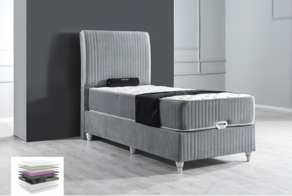 Letto a molle a scatola di lusso Hotel Singel con materasso 90x200 mobili