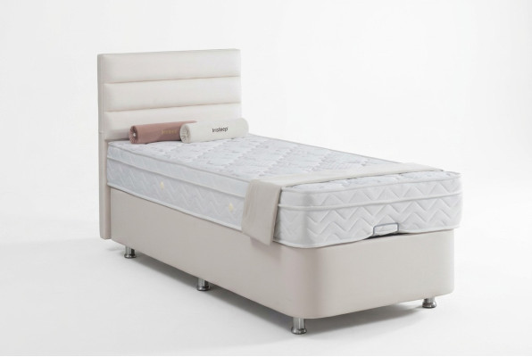 Letto Beige Letto Singolo in Metallo Moderno Camera da Letto Mobili 120x200