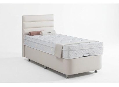 Letto Beige Letto Singolo in Metallo Moderno Camera da Letto Mobili 120x200