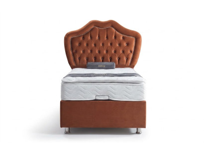 Letto marrone Letto singolo Letti Boxspring Camera da letto di lusso Chesterfield