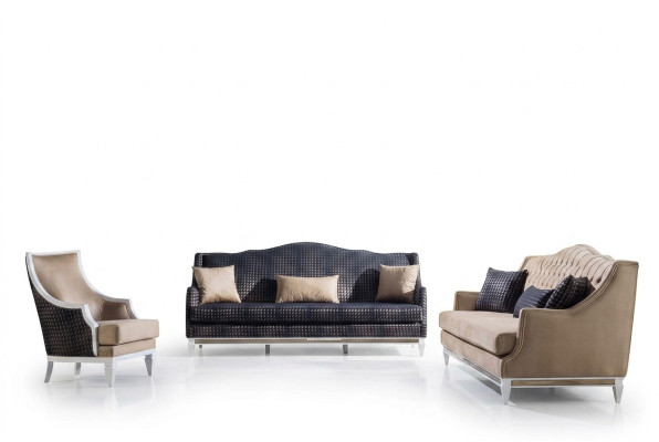 Moderne divano soggiorno set tappezzeria tre posti poltrona designer 3 pezzi