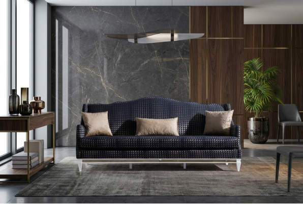 Divano design 3 posti Divani soggiorno Grigi divani di lusso in tessuto Nuovi