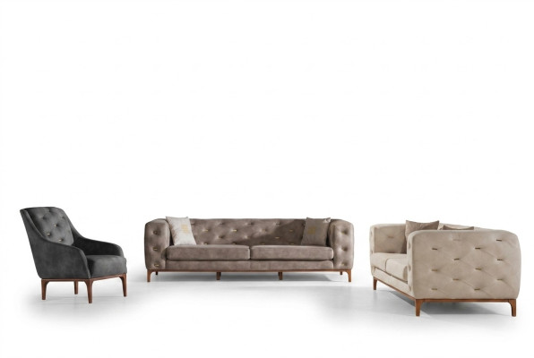 Chesterfield Design Divano Imbottito Moderno Divano 3+3+1 Set