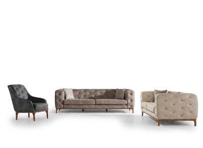Chesterfield Design Divano Imbottito Moderno Divano 3+3+1 Set