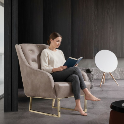 Poltrona Tessuto Soggiorno Design di Lusso Mobili Sedie Chesterfield Moderni