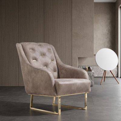 Poltrona Tessuto Soggiorno Design di Lusso Mobili Sedie Chesterfield Moderni