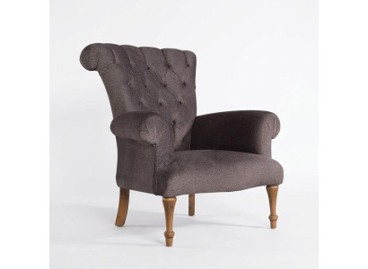 Divano Chesterfield in tessuto marrone design poltrona relax di lusso.
