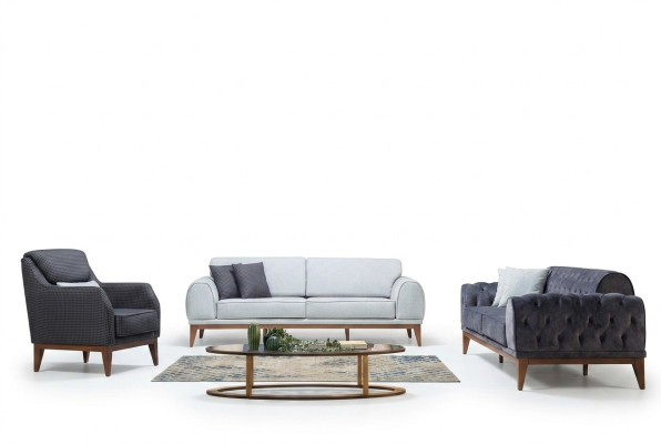 Moderno set di divani designer tre posti una poltrona lusso poltrona tre posti