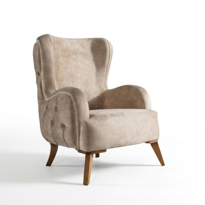 Tessuto imbottito poltrona divano divano posto lusso colorato relax beige Chesterfield nuovo
