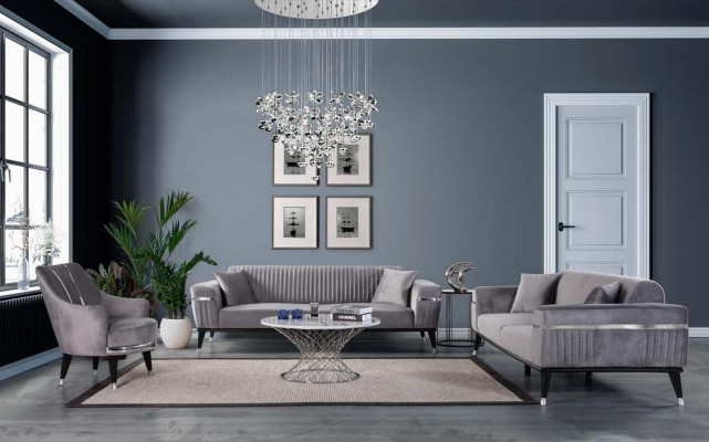 Poltrone monoposto Divani Soggiorno Tessuto Tessuto Mobili Colore Grigio