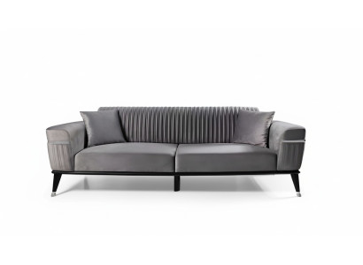 Sofa di lusso grigio per il soggiorno, divani grigi, mobili per divani grigi in tessuto.
