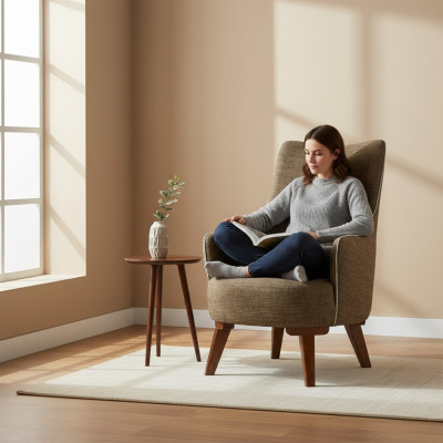 Lusso moderno poltrona 1 posto design soggiorno imbottita legno mobili