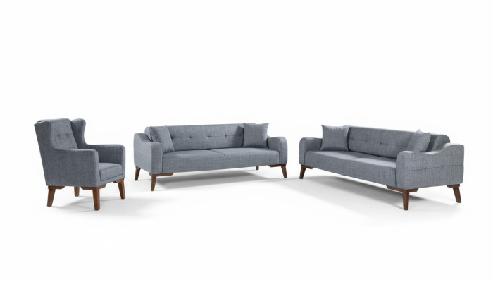 Sofà 3+3+1 posti Set completo di divani Poltrona Tessuto 3 pezzi