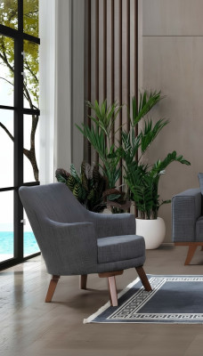 Design poltrona monoposto soggiorno Moderno mobile imbottito grigio