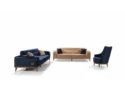 Set di divani di lusso 3+3+1 posti design divano imbottito moderna couch