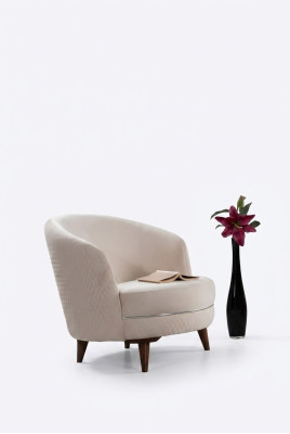 Beige poltrona elegante monoposto design soggiorno imbottito mobili