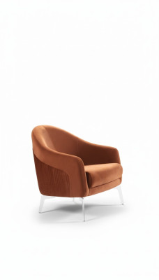 Design divano poltrona sofà imbottito 1 posto in tessuto color marrone nuovo