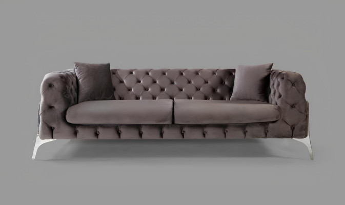 Sofà color tortora Poltrona Tre posti 331 Set di sedute Chesterfield