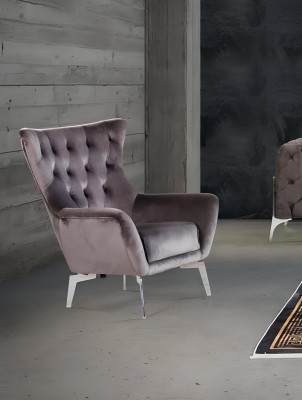Sofà color tortora Poltrona Tre posti 331 Set di sedute Chesterfield
