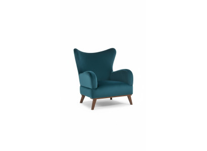 Poltrona monoposto design soggiorno imbottito legno moderno turchese