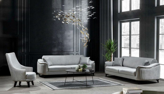 Sofà set di lusso, divano salon 331 poltrona moderna 3 pz.