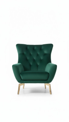 Poltrona monoposto di lusso moderna da designer in tessuto imbottito.