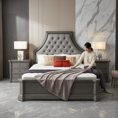 Camera da letto matrimoniale letto matrimoniale design letto matrimoniale Chesterfield letto imbottito mobili.