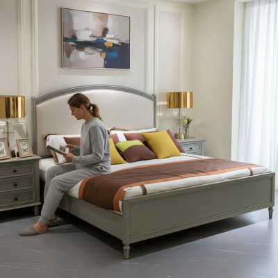 Set da camera da letto letto + 2 comodini comò mobili letto matrimoniale in legno 3 pz.