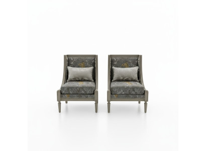 Poltrona di lusso, imbottita, design tessile, 1 posto, nuovo divano singolo.