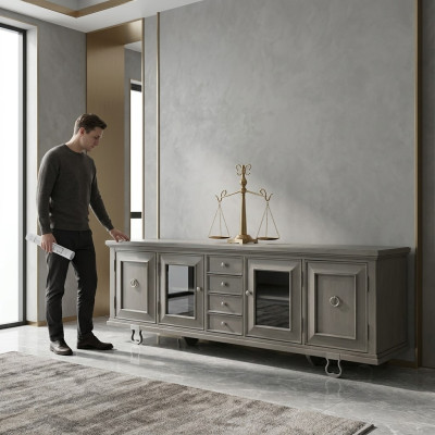 Console armadio mobile tv mobili credenza soggiorno credenza legno grigio