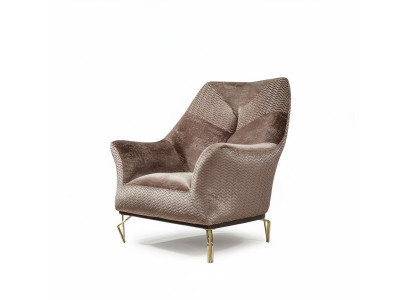Poltrona design salotto imbottita in legno moderna di lusso marrone nuova
