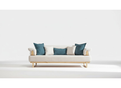 Divano bianco di lusso a tre posti, divano a tre posti design moderno.