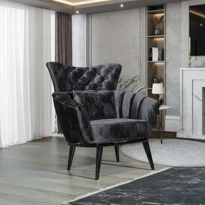 Mobili Design poltrona Poltrona design moderno Tessuto Soggiorno nero
