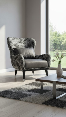 Poltrona da soggiorno imbottita seduta design moderno stile serpente rivestimento