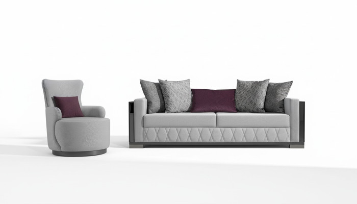 Set di divani moderni di lusso divano set divani poltrone 3+1 posti tessuto design