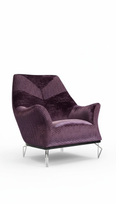 Poltrona monoposto Imbottita Sedile Seduta Design Sedile Tessuto Moderno Viola