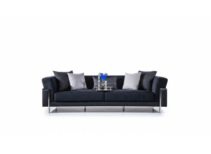Set da salotto 3+1 in design con divano, specchio e tavolino da caffè.