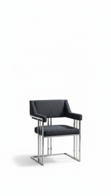 Sedia da pranzo di lusso in metallo con tessuto, stile sedie moderne poltrona.