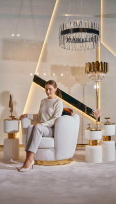 Poltrona Design Soggiorno Imbottita Legno Tessuto Imbottita Moderna Di Lusso