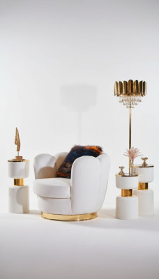 Poltrona Design Soggiorno Imbottita Legno Tessuto Imbottita Moderna Di Lusso