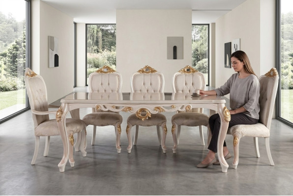 Sala da pranzo tavolo sedia set di lusso sedia da pranzo tavolo tavoli legno gruppo