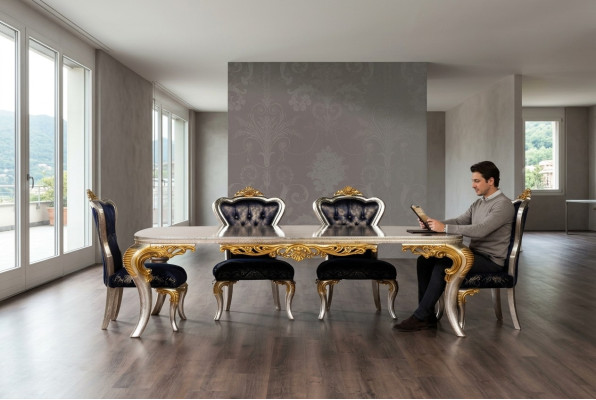Tavolo Tavolo da pranzo Tavolo da pranzo Sala da pranzo Legno Tavoli Barocco Essen Lusso Mobili Nuovo
